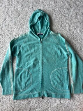 Fedeli Trillion Cashmere Aqua Zip-Up Hoodie